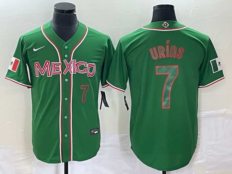 Men 2023 World Cub Mexico 7 Urias Green green Nike MLB Jersey11